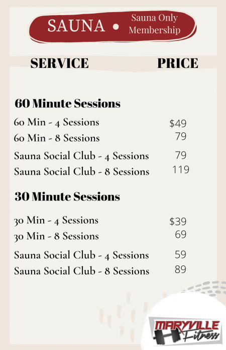 maryville illinois sauna pricing
